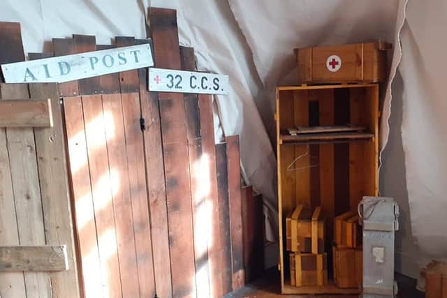The new King and Country exhibition at the National Emergency Services Museum in Sheffield is housed in a recreated trench dugout and first aid post.