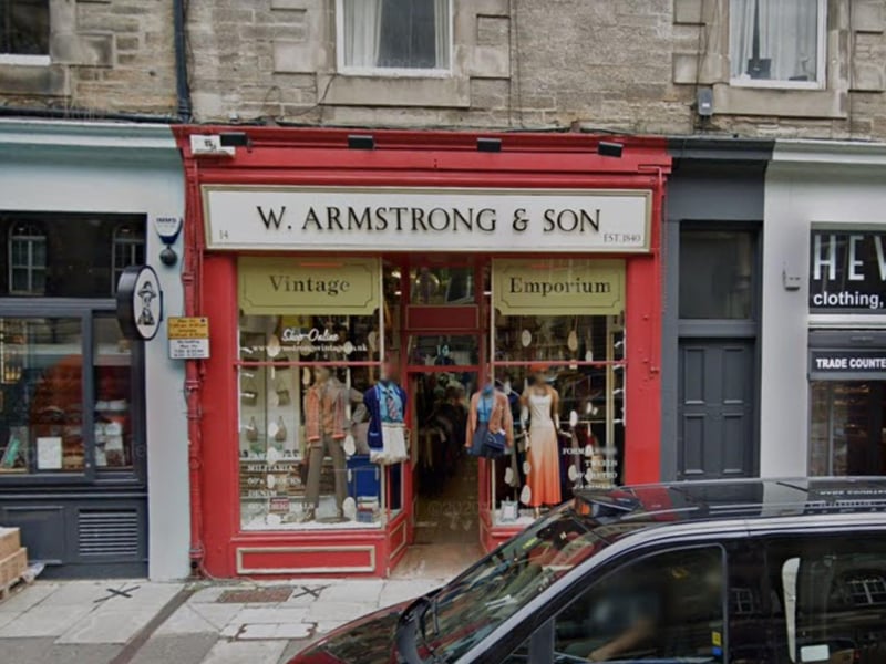 W. Armstrong & Son, better known as simply Armstrong's, was established in 1840, making it one of the oldest vintage shops in the UK. It now has three branches selling an array of pre-loved clothing and accessories on the Grassmarket, Teviot Place and Clerk Street.