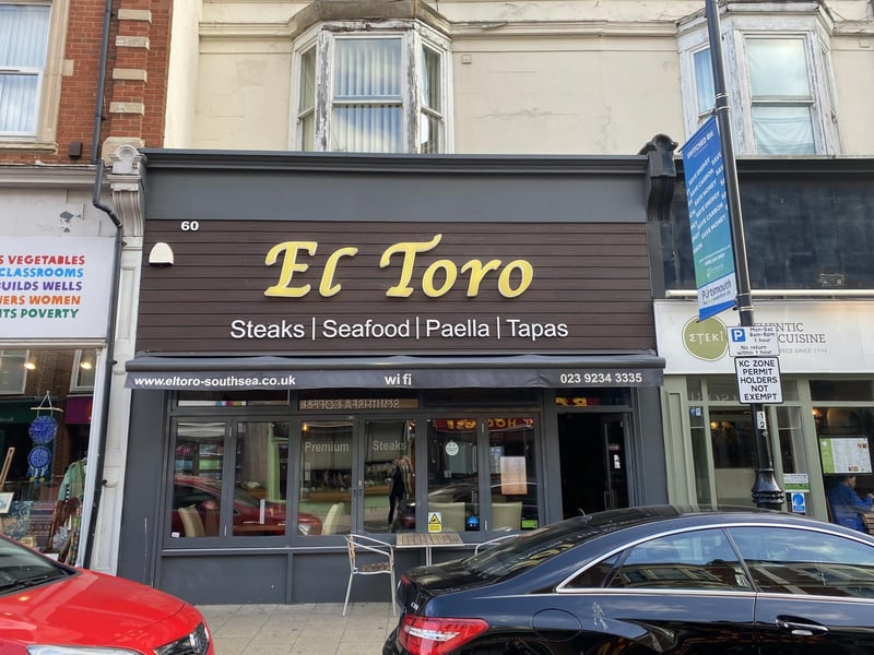 El Toro on Osborne Road is a Latin American-themed restaurant which has dishes influenced by Spanish flavours and cuisine. It has a rating of 4.7 based on 346 reviews on Trip Advisor.
www.eltoro-southsea.co.uk