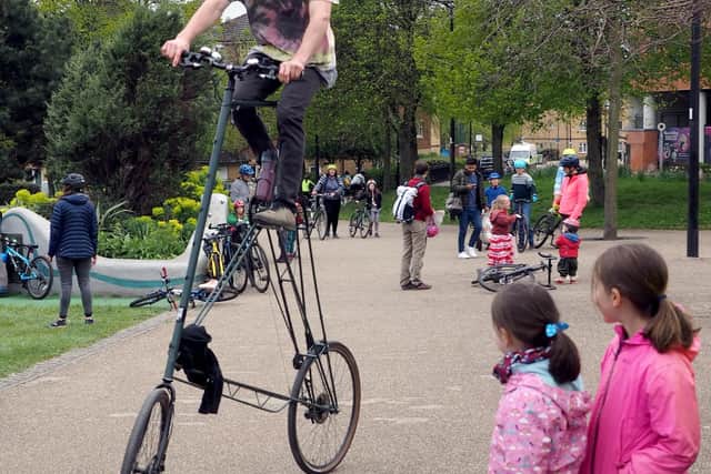 Space for Cycling Ride 2022: Hugo Pullen on his tall bike