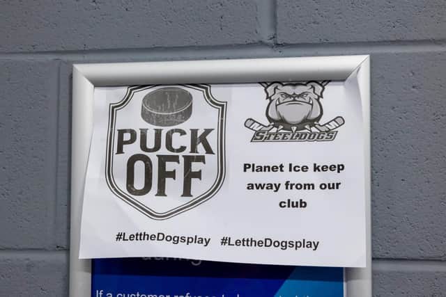 A sign at iceSheffield Pic Pete Best
