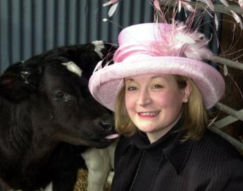 Farmers daughter Claire Haigh of Fulham House Farm, 2003.