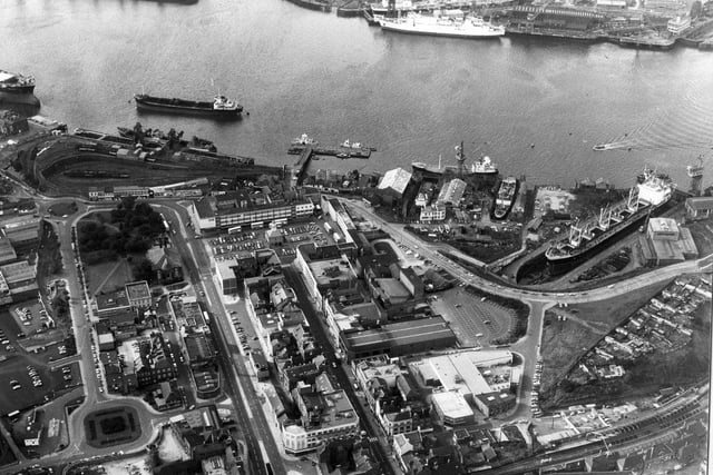 South Shields town centre pictured in this aerial view.