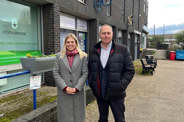 Miriam Cates, MP for Penistone and Stocksbridge with Ian Sanderson. The Government has green lighted “once in a generation” plans to transform key parts of Stocksbridge, unlocking £24.1 million of investment.