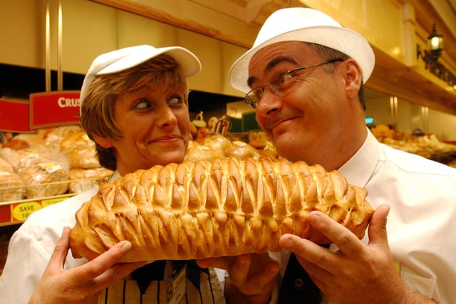 Top bakers Diane Clegg and Mark Ferguson at Morrisons in Jarrow in 2003 but who can tell us more?