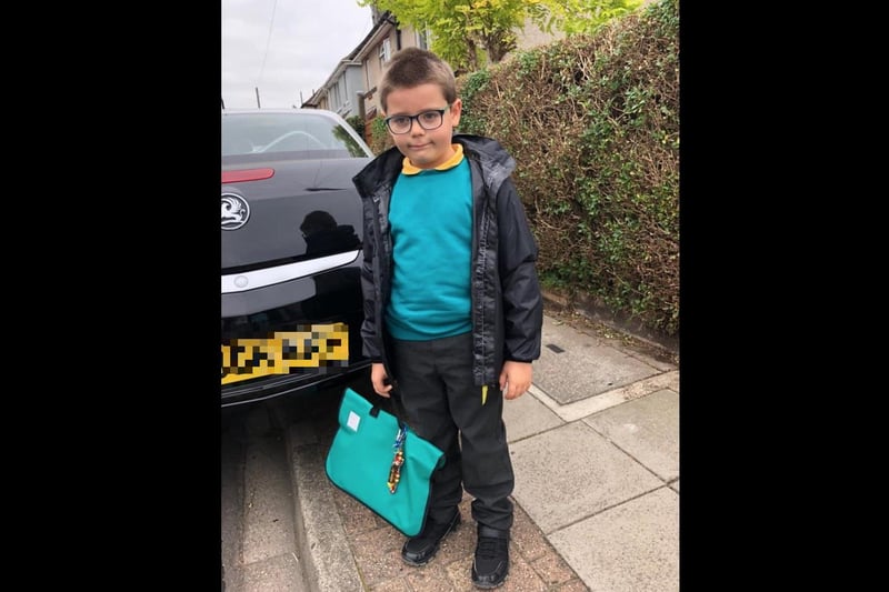 Parents from across the Portsmouth area shared photos as their children returned to school after the summer holiday on Thursday, September 2, 2021. Pictured is Ethan, aged seven. 