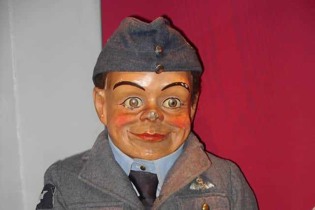 Wynne De Lyle's ventriloquist puppet Jimmie in his RAF uniform - some of the puppets are on show in Weston Park Museum's Sheffield Life and Times gallery