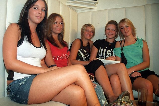 At Bed nightclub were, left to right: Mags, Jan, Kate, Katie and Hannah, September 2003