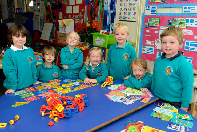 The new reception class pupils at Thropton First School.