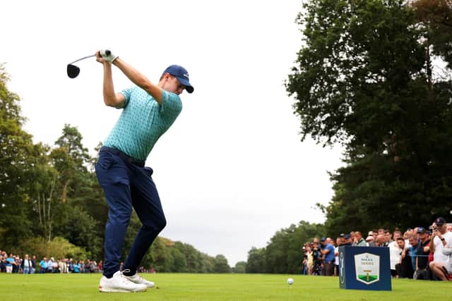 Matt Fitzpatrick of England tees off on the 15th tee during Day One of The BMW PGA Championship at Wentworth.