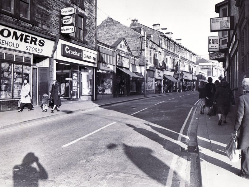 Shops on High Street, Mexborough, in 1978