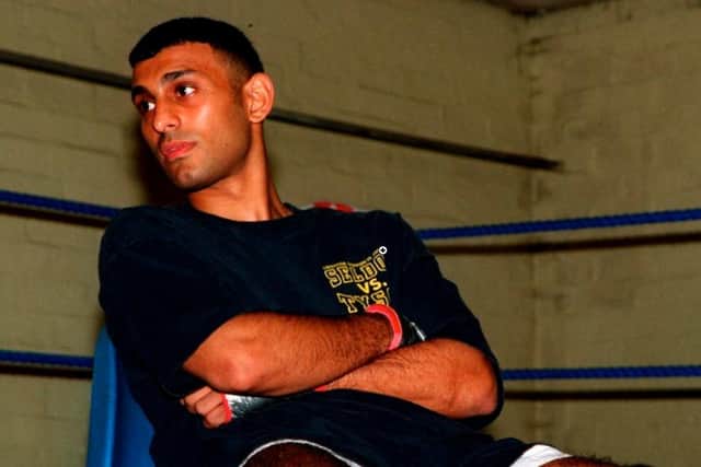 A young Naz, who trained at the famous Ingle boxing gym in Sheffield (SWNS)