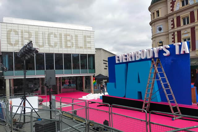 Sheffield city centre gets ready for the premiere of Everybody's Talking About Jamie.