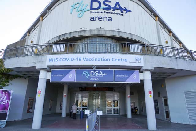 The Covid-19 mass vaccination centre at Sheffield Arena.