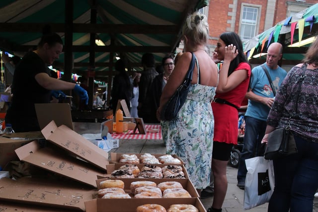 Louis Richards brought along these vegan Doughnuts to the Chesterfield Vegan Market in 2019.