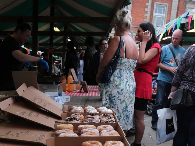 Louis Richards brought along these vegan Doughnuts to the Chesterfield Vegan Market in 2019.