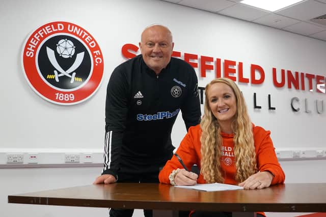 Head coach Neil Redfearn pictured with "marquee" signing Sophie Bradley Auckland.