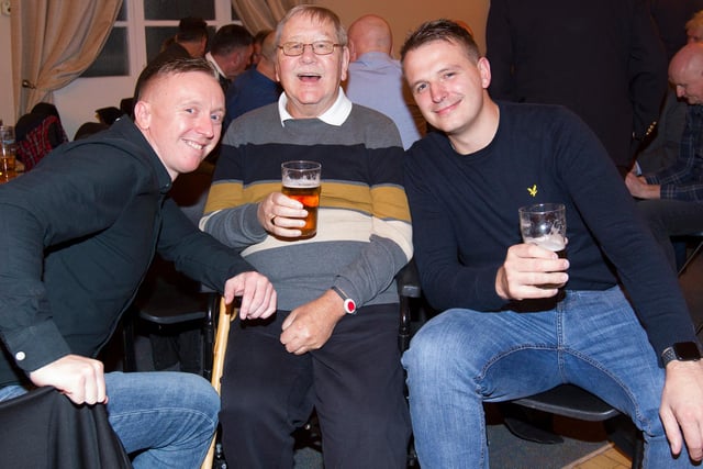 Terry Marshall, Alan Hunter and Kyle Finlayson at Jedburgh's Royal British Legion Scotland club