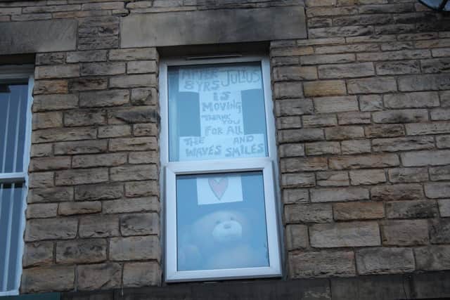 Julius the teddy is preparing to bid a sad farewell to Ecclesall Road, in Sheffield, where he has become a popular landmark over the years