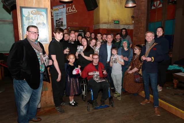 Surrounded by family and friends, Ian Williams launches his new book at Cubana in Sheffield