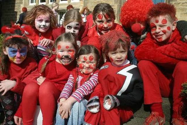 Children of Pilsley Primary School all dressed up for Red Nose Day in 2007. Spot anyone you know?