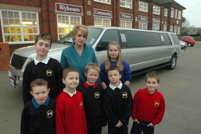Pupls from Wybourn Primary school, Manor Oaks Road with good attendance were collected in a limo for a day of fun at the Hollywood Bowl in 2006.  Seen is Denise Raynes with the group LtoR frount are, Aaron Jones, Lewis Robinson, Reece Cade, Reece Wright, and Mark Foulston. Back LtoR are, Chance Fairhurst, and Danise Reynes.