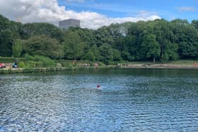 A swimmer at Crokes Valley Park in Sheffield (photo: Sarah Marshall).