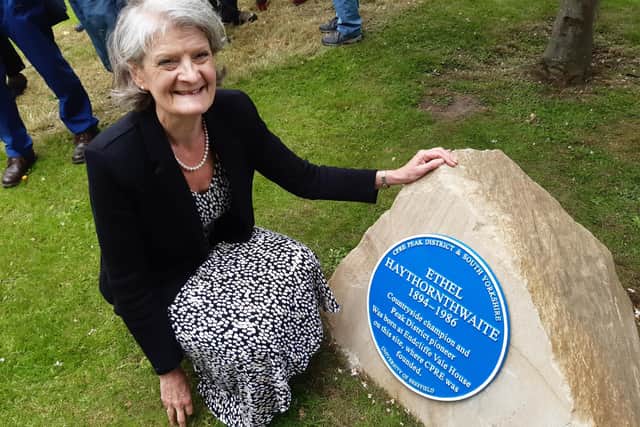 After a campaign run by The Star and Campaign to Protect Rural England, Ethel Haythornthwaite, who fought for our access to the Peak District and Sheffield's green belt finally has a blue plaque in her honour  CPRE Peak District and South Yorkshire president Dame Fiona Reynolds is pictured with the plaque