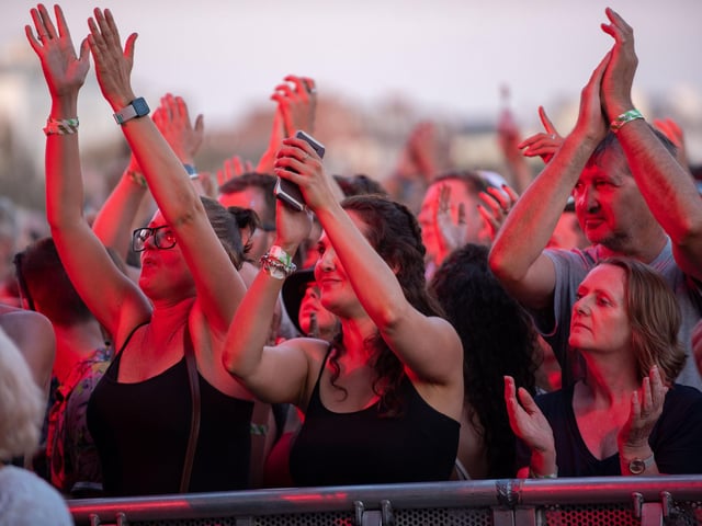 The crowd enjoying  Plan B on The Common Stage. Picture: (250819-098)