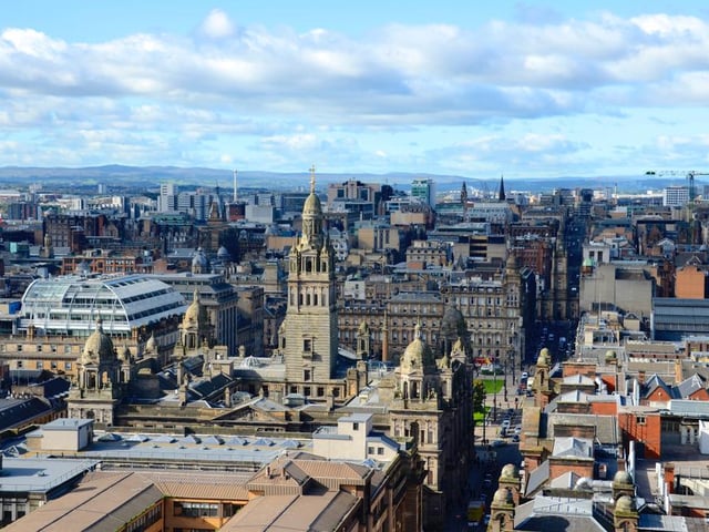 The percentage of businesses in Glasgow City with an 'improvement required" rating is 12.08%