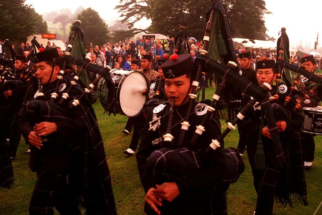 Pictured at the Chatsworth Country Fair in 1998. Seen is the band of the  Ghurkas.