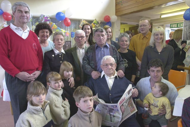 Youngsters celebrated Albert Braithwaite's birthday