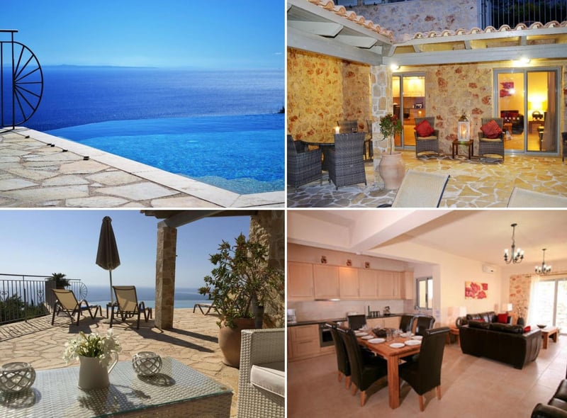 Just £370,000 will get you a slice of paradise on the stunning Greek island of Caphalonia - where Hollywood film Captain Corelli's Mandolin was shot. This luxury villa is perched on a hill overlooking the sea, with three bedrooms, three bathrooms, gated entry, a luxury fitted kitchen, plenty of outdoor space, and a shimmering infinity pool.