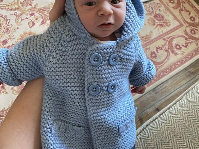 James Lewis was born right on time, on 14 April. Luckily, his dad (who is a paediatric doctor) was able to be there for his birth