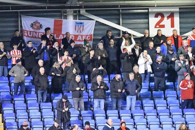 Sunderland supporters cheering on their team at the Montgomery Waters Meadow Stadium. Picture by FRANK REID