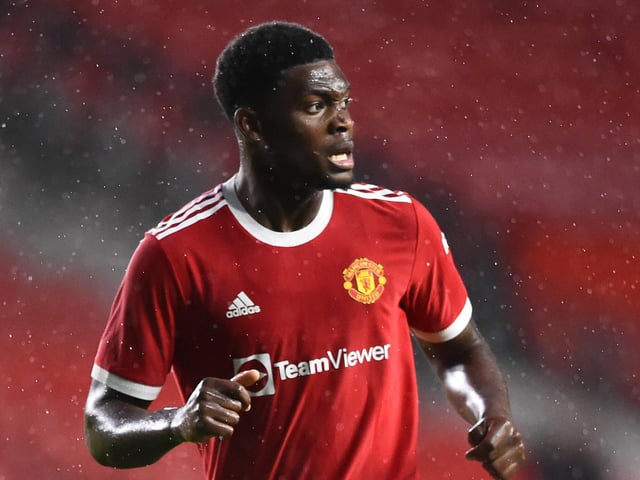 The 19-year-old has grown in prominence during the 2021-22 Premier League 2 campaign and is being touted for a bright future. Mengi made his first-team debut during the Red Devils' 2-1 Europa League victory over LASK in May 2020. (Photo by Nathan Stirk/Getty Images)