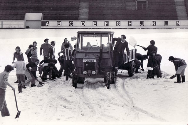 Snow clearing at Bramall Lane Ground - 2nd February 1979