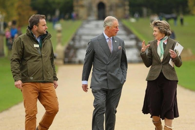 King Charles III visiting Chatsworth in 2015.