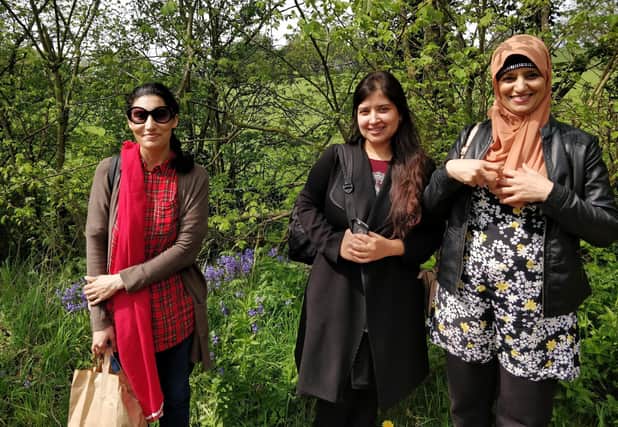 Saima Rehman (centre) with her group from ShipShape at Low Bradfield during the Connecting Steps project