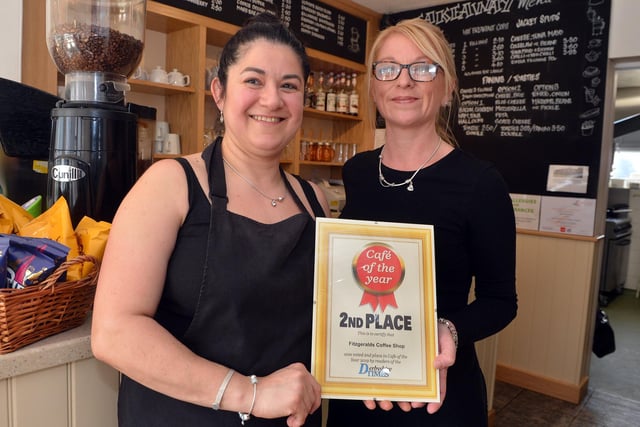 Derbyshire Times 2nd place cafe of the year winner - Fitzgeralds, Chatsworth Road, Chesterfield. Mary Charalambous and Jackie Webster.