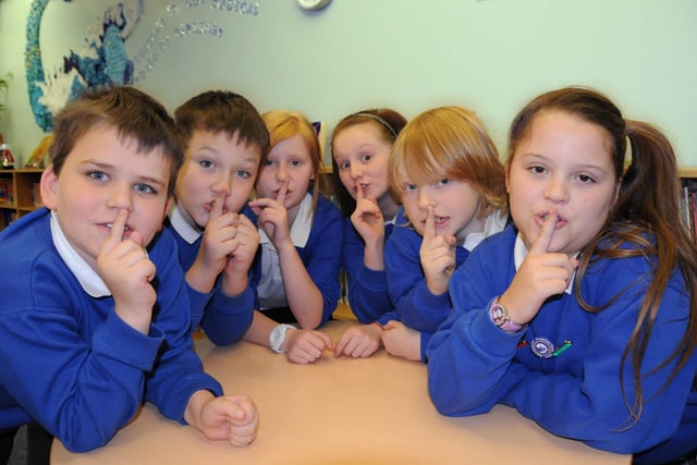 Silence is golden in 2011 as these Grangetown Primary school pupils take part in a School of Science workshop. Pictured, from left; are Kane Godfrey 10, Dalton Gray 10, Chloe Stuart 10, Natalie Gibson 11, Michael Hall 10, and Caitlin Talbot 10.
