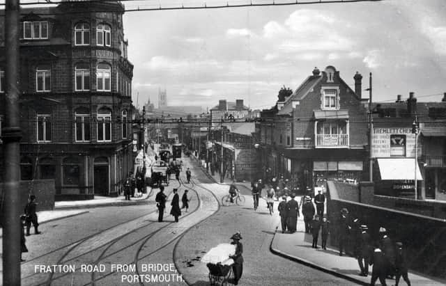 Fratton Road looking north from Fratton Bridge possibly around the turn of the last century.