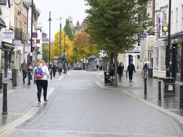 Shoppers on the streets of Doncaster Town centre as South Yorkshire enters the Tier-3 restrictions imposed by the government to try to halt the spread of Covid-19