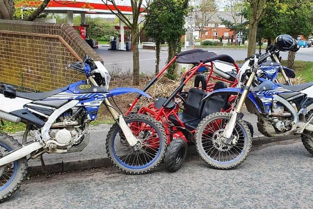 The drive of this buggy, who was involved in a pursuit involving police officers on off-road bikes, was found to be just 13 years old