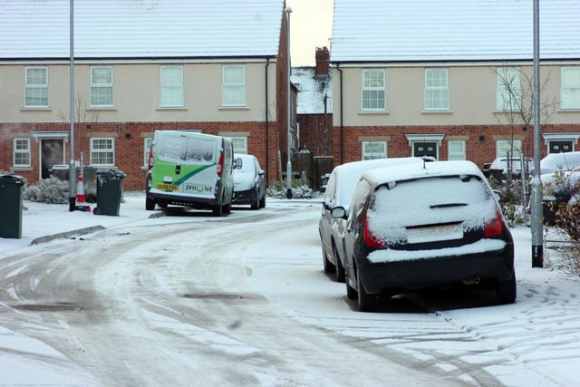 Icy roads as snow fell in Grimethorpe in early December 2010