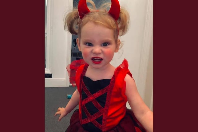 Heidi was a devil for the weekend - and she had the facial expressions to match!