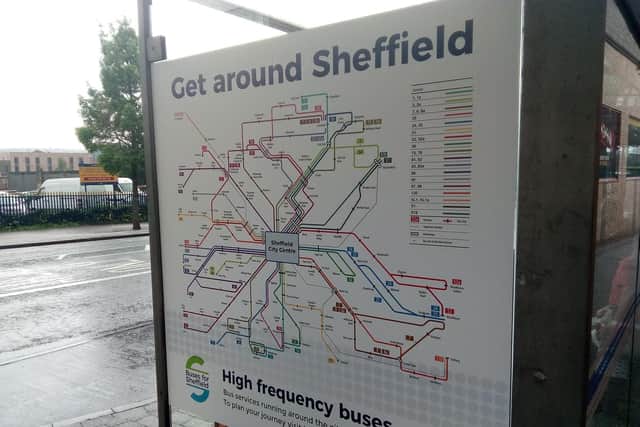 The new Buses for Sheffield bus map
