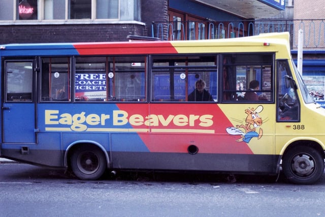 The Eager Beavers buses run throughout Sheffield in 1992