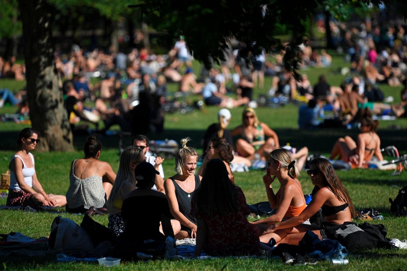 Outdoor gatherings have been extended to the rule of 30 but social distancing measures will still be in place (Daniel Leal-Olivas/AFP via Getty Images)
