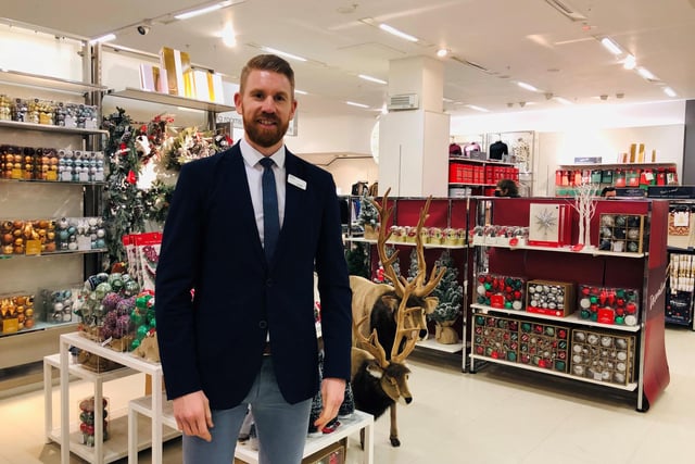 M&S Food Hall at the department store on Fargate is open for essential food and products. New M&S Sheffield manager, Chris Venters.